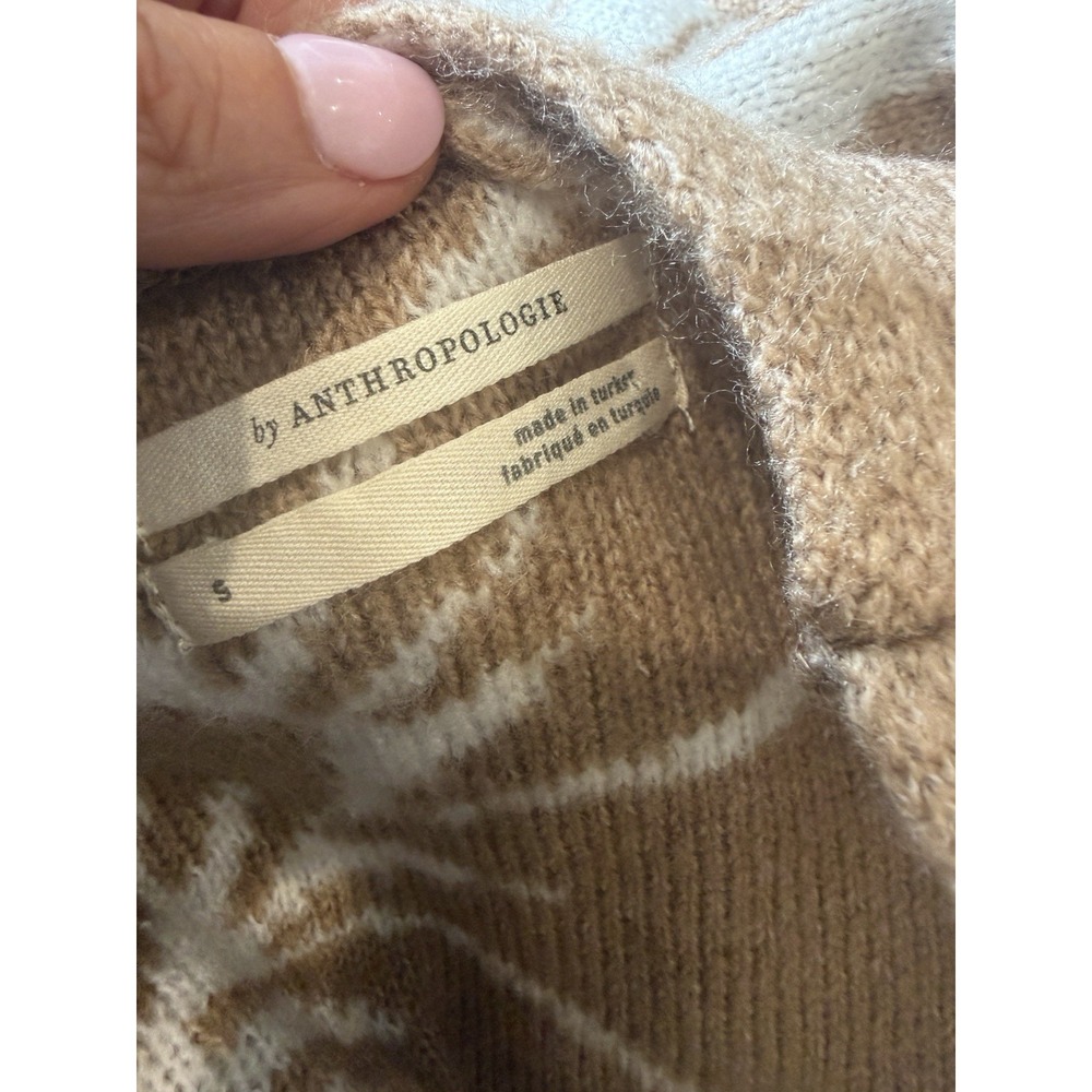 By Anthropologie Floral Cardigan Sweater Small Open Cottagecore Boho Chic Rustic - Picture 5 of 16